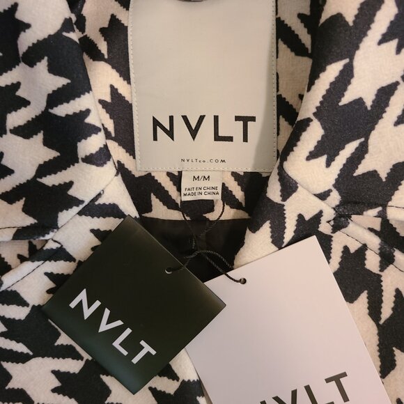 NVLT Belted Lined Herringbone Trench Coat - Size Medium NWT - Picture 2 of 12